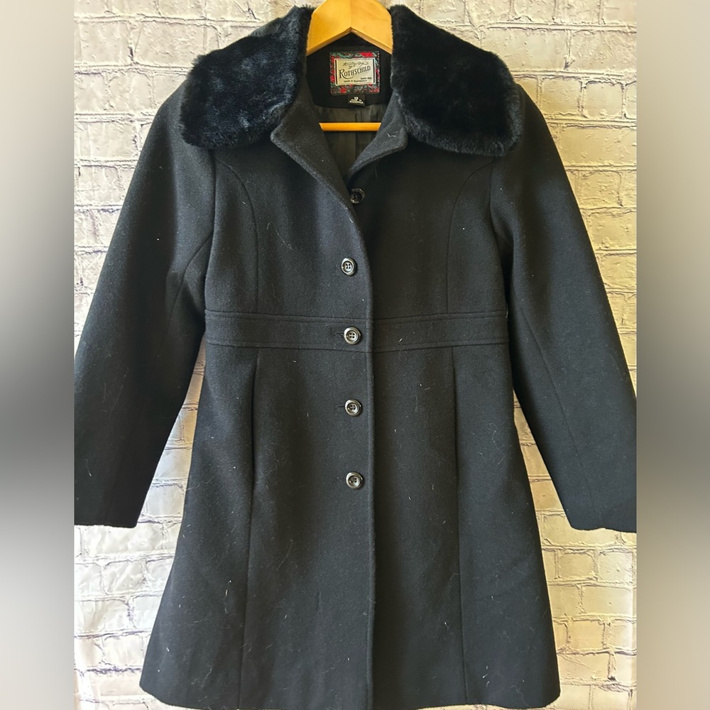 ROTHSCHILD girls black full length wool jacket